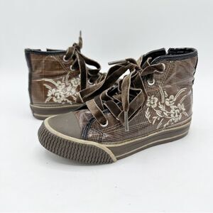 Geox Kids Premium Embroidered Breathable  Hightops Sz‎ 10 Velvet Laces